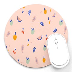 Papaya Apple Cherry Wine Fruit Pink Purple Round Mousepads