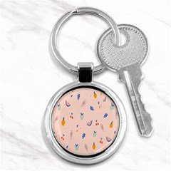 Papaya Apple Cherry Wine Fruit Pink Purple Key Chains (round)  by Mariart