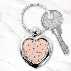 Papaya Apple Cherry Wine Fruit Pink Purple Key Chains (heart)  by Mariart