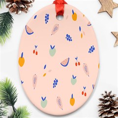 Papaya Apple Cherry Wine Fruit Pink Purple Oval Ornament (two Sides) by Mariart