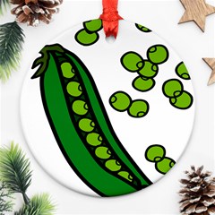 Peas Green Peanute Circle Ornament (round) by Mariart