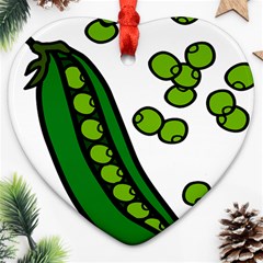 Peas Green Peanute Circle Ornament (heart) by Mariart