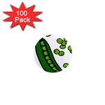 Peas Green Peanute Circle 1  Mini Magnets (100 pack)  Front