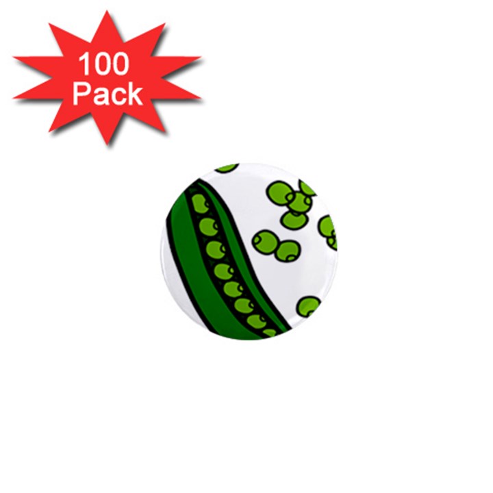 Peas Green Peanute Circle 1  Mini Magnets (100 pack) 