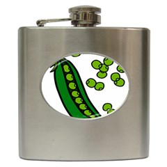 Peas Green Peanute Circle Hip Flask (6 Oz)