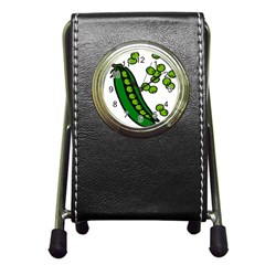 Peas Green Peanute Circle Pen Holder Desk Clocks by Mariart