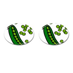 Peas Green Peanute Circle Cufflinks (oval) by Mariart