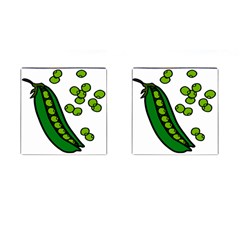 Peas Green Peanute Circle Cufflinks (square) by Mariart