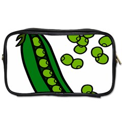 Peas Green Peanute Circle Toiletries Bags by Mariart