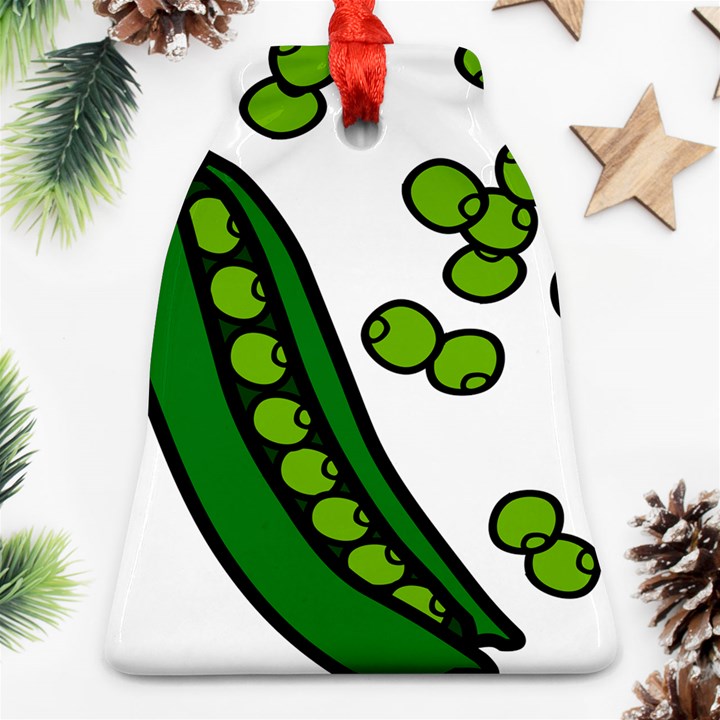 Peas Green Peanute Circle Bell Ornament (Two Sides)