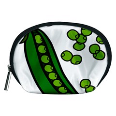 Peas Green Peanute Circle Accessory Pouches (medium)  by Mariart