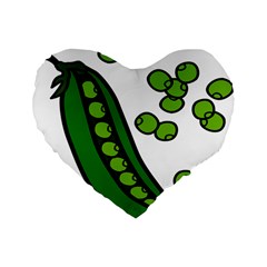 Peas Green Peanute Circle Standard 16  Premium Flano Heart Shape Cushions by Mariart