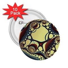 Labels Net Circle Brown 2 25  Buttons (10 Pack)  by Mariart