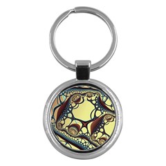 Labels Net Circle Brown Key Chains (round)  by Mariart