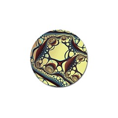 Labels Net Circle Brown Golf Ball Marker (4 Pack) by Mariart