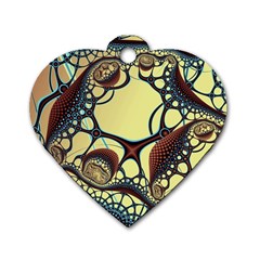 Labels Net Circle Brown Dog Tag Heart (two Sides) by Mariart