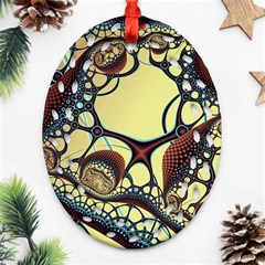 Labels Net Circle Brown Ornament (oval Filigree) by Mariart