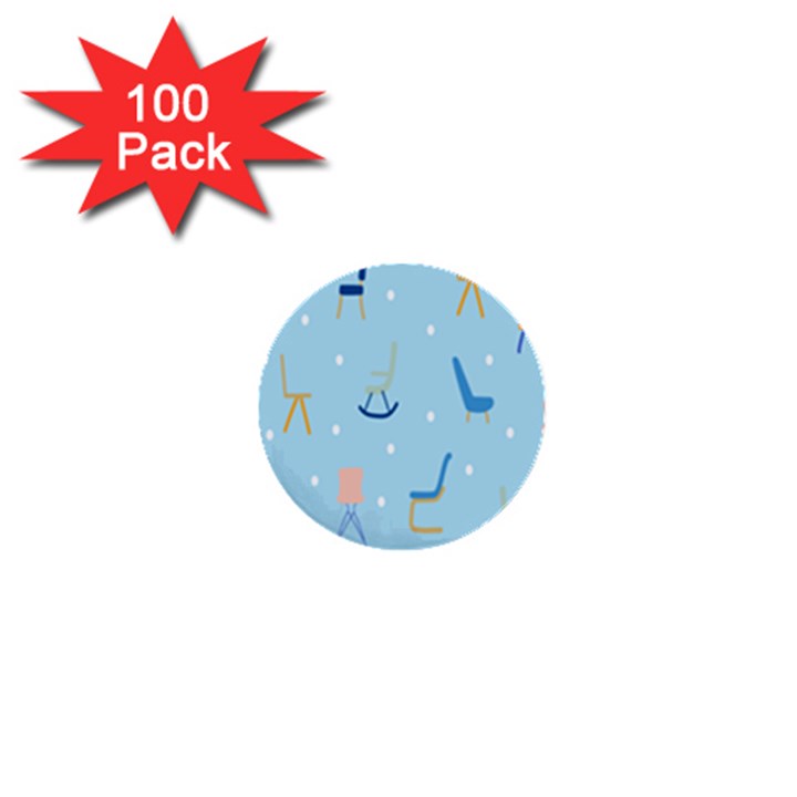 Seat Blue Polka Dot 1  Mini Buttons (100 pack) 