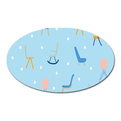 Seat Blue Polka Dot Oval Magnet by Mariart