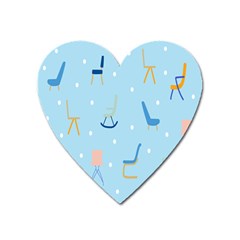 Seat Blue Polka Dot Heart Magnet by Mariart