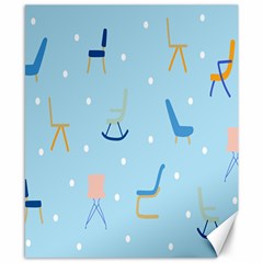 Seat Blue Polka Dot Canvas 8  X 10  by Mariart