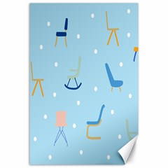 Seat Blue Polka Dot Canvas 24  X 36  by Mariart