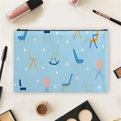 Seat Blue Polka Dot Cosmetic Bag (large)  by Mariart