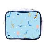 Seat Blue Polka Dot Mini Toiletries Bags Front