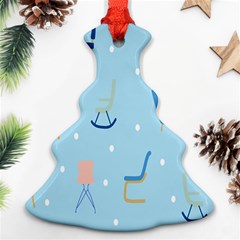 Seat Blue Polka Dot Christmas Tree Ornament (two Sides) by Mariart