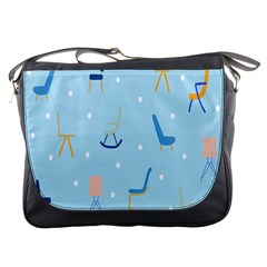 Seat Blue Polka Dot Messenger Bags by Mariart