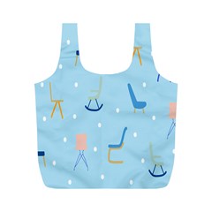 Seat Blue Polka Dot Full Print Recycle Bags (m)  by Mariart