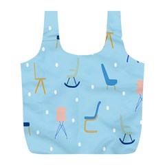 Seat Blue Polka Dot Full Print Recycle Bags (l)  by Mariart