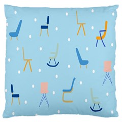 Seat Blue Polka Dot Large Flano Cushion Case (one Side) by Mariart