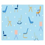 Seat Blue Polka Dot Double Sided Flano Blanket (Small)  50 x40  Blanket Front