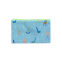 Seat Blue Polka Dot Cosmetic Bag (xs) by Mariart