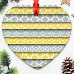 Paper Yellow Grey Digital Ornament (heart) by Mariart