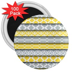 Paper Yellow Grey Digital 3  Magnets (100 Pack) by Mariart