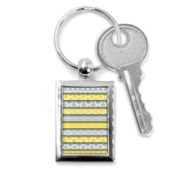 Paper Yellow Grey Digital Key Chains (rectangle) 