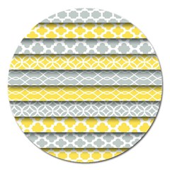 Paper Yellow Grey Digital Magnet 5  (round)