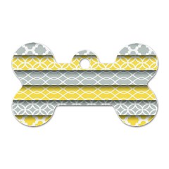 Paper Yellow Grey Digital Dog Tag Bone (one Side) by Mariart