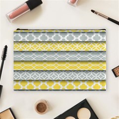 Paper Yellow Grey Digital Cosmetic Bag (large)  by Mariart