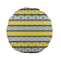 Paper Yellow Grey Digital Standard 15  Premium Round Cushions by Mariart