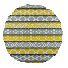 Paper Yellow Grey Digital Large 18  Premium Round Cushions by Mariart