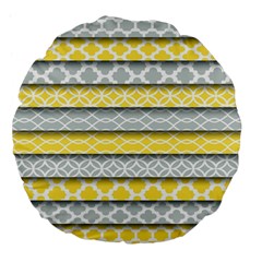 Paper Yellow Grey Digital Large 18  Premium Flano Round Cushions by Mariart