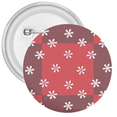 Seed Life Seamless Remix Flower Floral Red White 3  Buttons