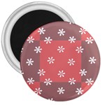 Seed Life Seamless Remix Flower Floral Red White 3  Magnets Front