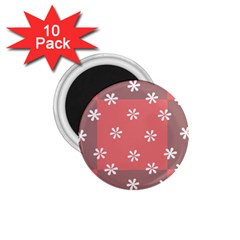 Seed Life Seamless Remix Flower Floral Red White 1 75  Magnets (10 Pack)  by Mariart