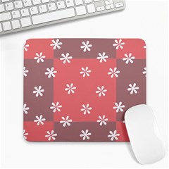 Seed Life Seamless Remix Flower Floral Red White Large Mousepads by Mariart