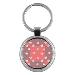 Seed Life Seamless Remix Flower Floral Red White Key Chains (round)  by Mariart