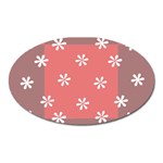 Seed Life Seamless Remix Flower Floral Red White Oval Magnet Front